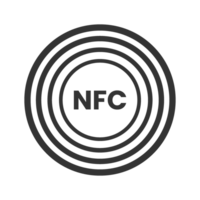 NFC signal icon in dark color and transparent background png
