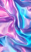 Iridescent waves shimmering in liquid motion with smooth flowing and captivating hues photo
