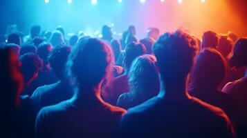 A Vibrant Crowd Engrossed in a Live Performance Showcasing Unity and Excitement photo