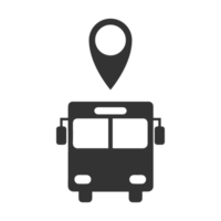 illustration of bus location icon in dark color and transparent background png