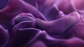 Sophisticated shimmering purple textile waves gracefully undulating with a soft satin glow photo