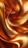 Luminous liquid gold texture with undulating folds and subtle highlights shimmering gracefully photo