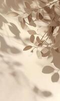 Eucalyptus elegance, monochromatic botanical with subtle shadows and muted beige tone photo