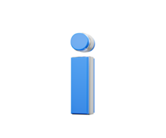 Blue Small Letter i Alphabet i Gleams With Its Sleek Modern Design With Sharp Edges 3D Illustration png