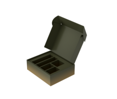 Dark Slate Gray Cardboard Box Open Mockup Sleek Modern Design For Product Display. 3d Illustration png