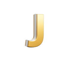 Golden Capital Letter J Gleams With Sleek Modern Design Bold Font With Sharp Edges 3D Illustration png