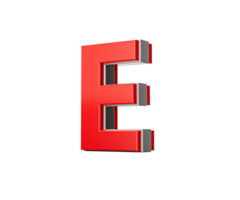 Vibrant Red Capital Letter E Gleams With Its Sleek Design Bold Font With Sharp Edges 3D Illustration png