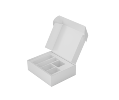 Cardboard Box Open Showcase Mockup Sleek Modern Design For Product Display 3d Illustration png