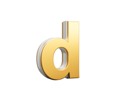 Shiny Golden Small Letter d Gleams With Its Sleek Modern Design With Sharp Edges 3D Illustration png