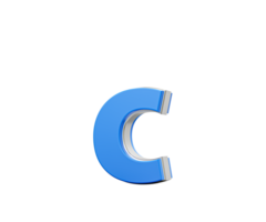 Blue Small Letter c Alphabet c Gleams With Its Sleek Modern Design With Sharp Edges 3D Illustration png