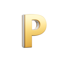 Golden Capital Letter P Gleams With Sleek Modern Design Bold Font With Sharp Edges 3D Illustration png