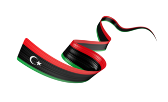 3d Flag Of Libya 3d Shiny Waving Libya Ribbon Flag On 3d Illustration png