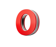 Vibrant Red Capital Letter O Gleams With Its Sleek Design Bold Font With Sharp Edges 3D Illustration png