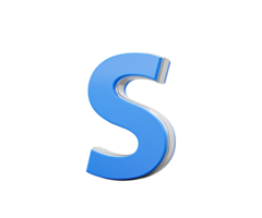 Blue Capital Letter S Gleams With Its Sleek Modern Design Bold Font With Sharp Edges 3D Illustration png