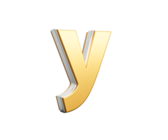 Shiny Golden Small Letter y Gleams With Its Sleek Modern Design With Sharp Edges 3D Illustration png