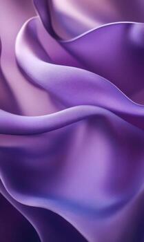 Abstract flowing purple fabric with smooth curves and soft light creating a modern texture photo