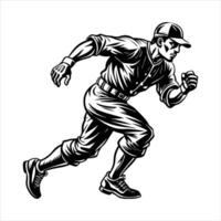 Baseball Player Sprinting to First Base. vector