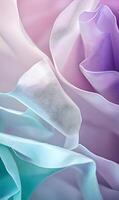Aesthetically Pleasing pastel fabrics creates ethereal flow in an abstract textile design photo