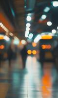Blurred Motion of People in Public Transport During Rush Hour Showing Urban Life photo