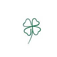 Green clover leaf lineart pattern vector