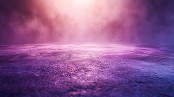Mystical purple atmosphere, ethereal haze over rugged surface in a dreamlike setting photo