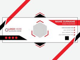 Creative corporate hexagonal shape email signature design vector