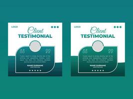 Modern creative client testimonials design vector