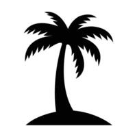 Silhouette of a palm tree on an island. palm tree, silhouette, island, tropical, vacation, summer, travel, beach vector