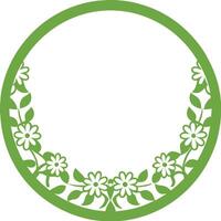 Stylized Botanical Wreath Minimalist Circular Frame Design vector