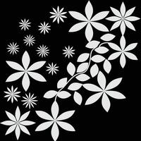 Hand-Drawn Floral Motif Black and White Seamless Pattern vector