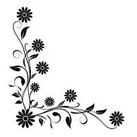 Abstract Floral Pattern Black White Silhouette Elements vector