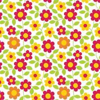 Floral Pattern with White Flowers Yellow Background Seamless Design vector