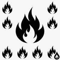 Stylized Fire Symbols Clean and Minimal Flame Icons vector