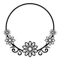 Vintage Botanical Frame Minimalist Black and White Design vector