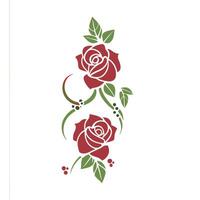 Realistic Red Rose Drawing Artistic Floral Design vector