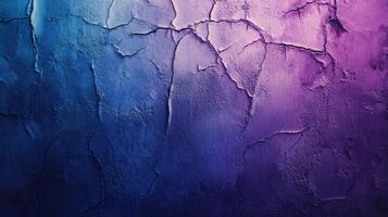 Ethereal cracked facade fading from oceanic blues to amethyst and regal violets texture photo