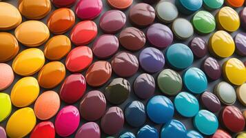 Colorful buttons on a wall photo