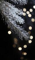 Ethereal branches with delicate lights and dreamy bokeh creating magical atmosphere photo