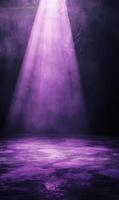 Ethereal violet spotlight illuminating textured surface, moody atmospheric composition, and dark mystery photo