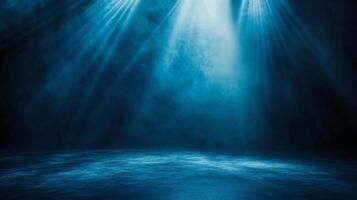 Submerged aquatic scene with ethereal light rays piercing through serene water depths photo