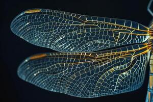A dragonfly with its wings spread out photo