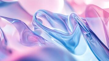 Fluidity in pastel shades, showcasing transparent layers and soft light interplay creating depth photo