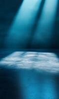 Aquatic ambiance capturing ethereal light beams illuminating a serene underwater landscape photo