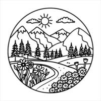 Beautiful Mountain Flower vector