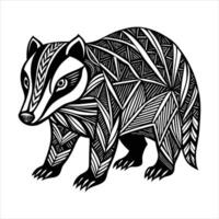 Silhouette of Badger filled vector