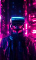 Immersive experience in virtual reality exploring the metaverse with augmented technologies photo