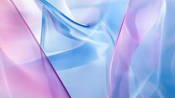 Translucent interplay of cool blues and soft pinks in abstract flowing forms texture photo