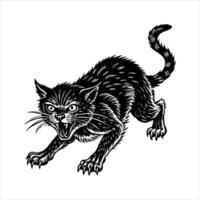 cat pouncing forward vector