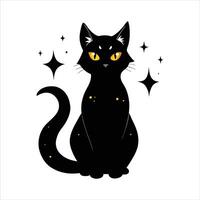 Mystical Cat with Glowing vector