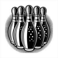 A drawing of a bowling ball with a bowling vector